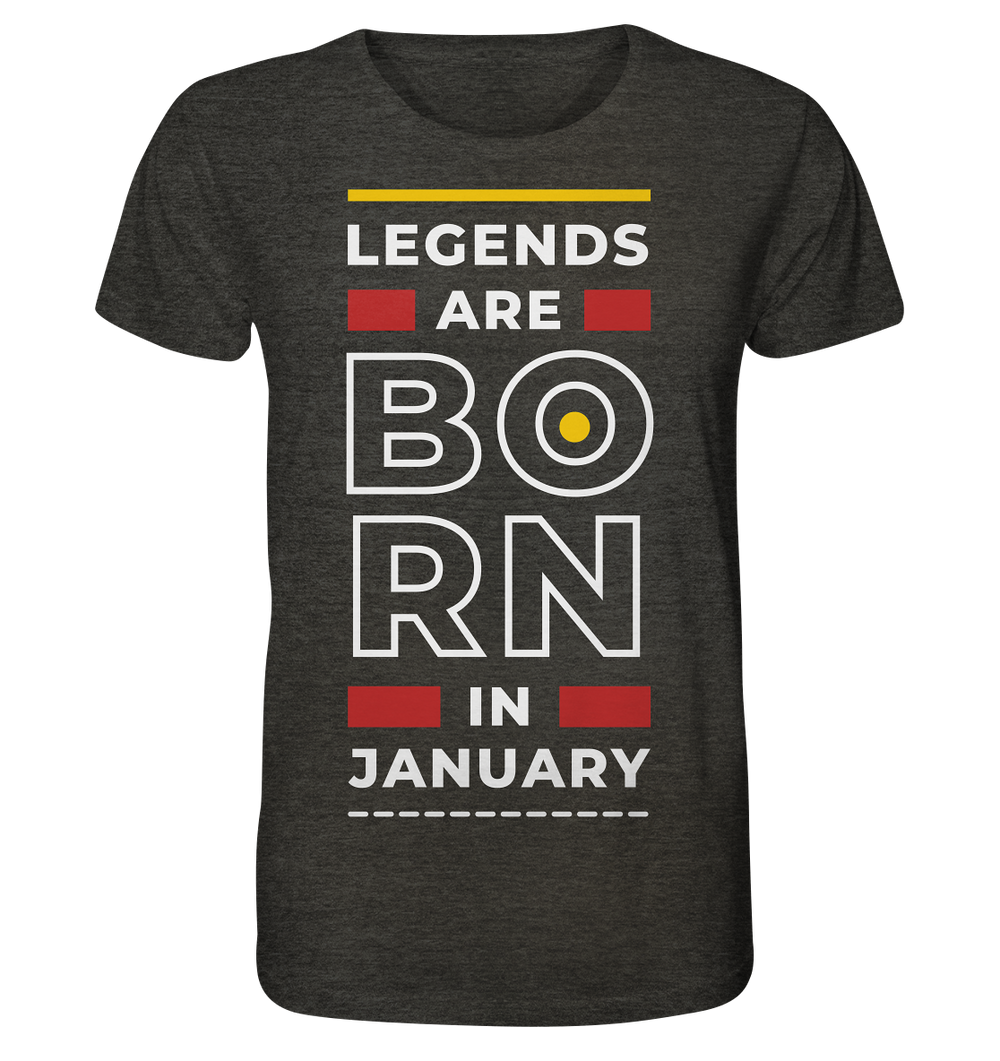 Legenden werden am ..... geboren - Bio-Shirt (meliert)